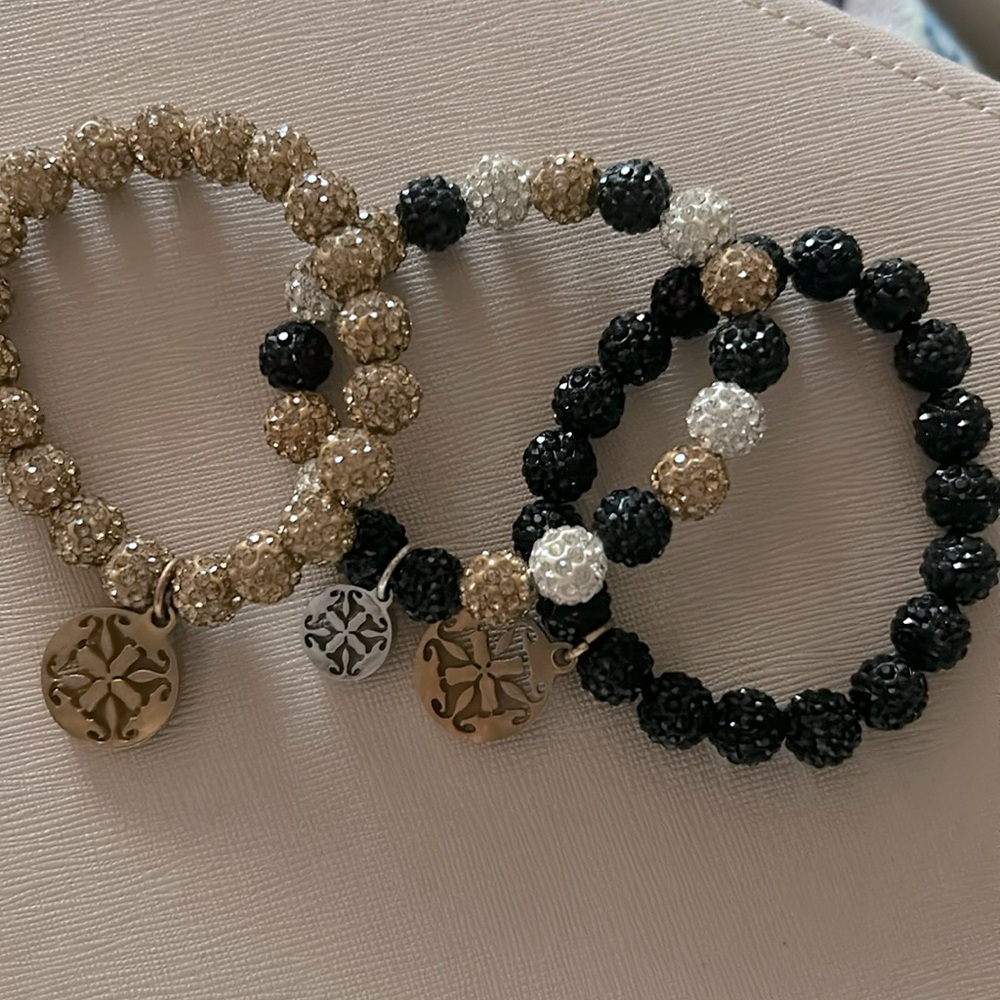 Black & Gold Rustic Cuff Stack